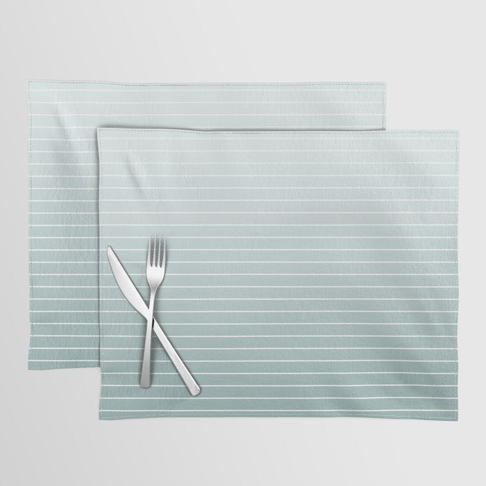 Ombre Arch XVII Natural Teal Gradient Modern Geometric Lines Placemat Gallery Image 1