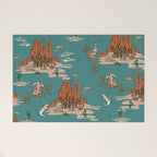 Quirky Western Cowboys on Seahorses Roping Sharks Welcome Mat Gallery Image 1