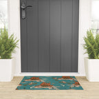 Quirky Western Cowboys on Seahorses Roping Sharks Welcome Mat Gallery Image 3
