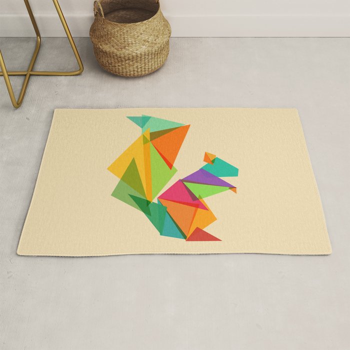 Fractal geometric Squirrel Rug Gallery Image 1