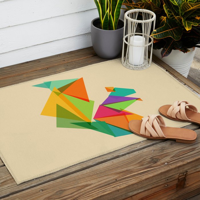 Fractal geometric Squirrel Outdoor Rug Gallery Image 2