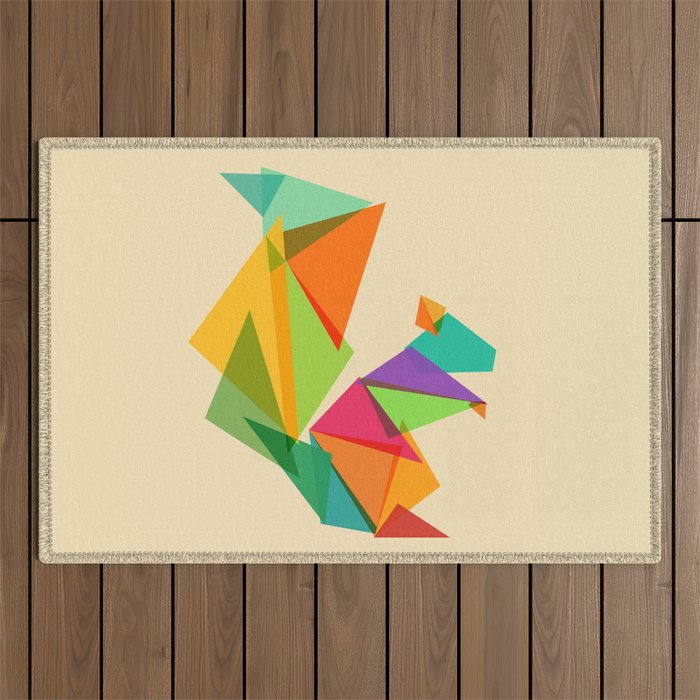 Fractal geometric Squirrel Outdoor Rug Gallery Image 1