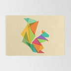Fractal geometric Squirrel Rug Gallery Image 2