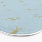 Christmas reindeer animal doodle art pattern Bath Mat Gallery Image 3