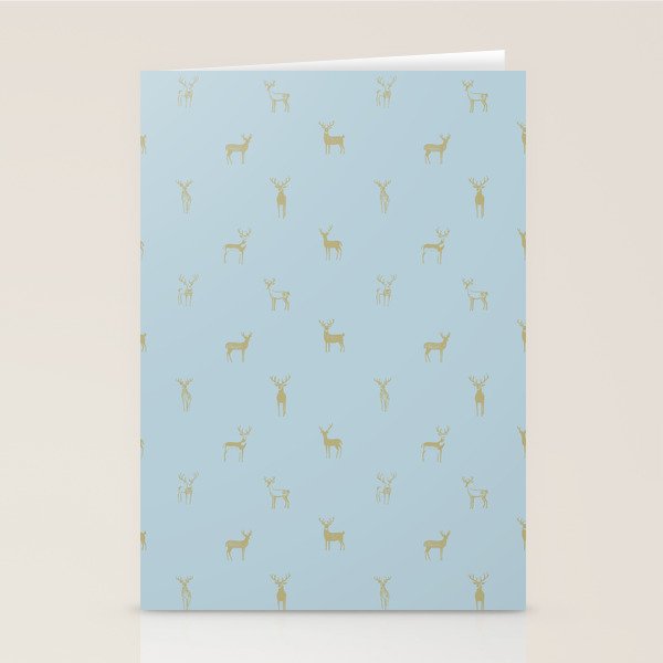 Christmas reindeer animal doodle art pattern Stationery Card Gallery Image 1
