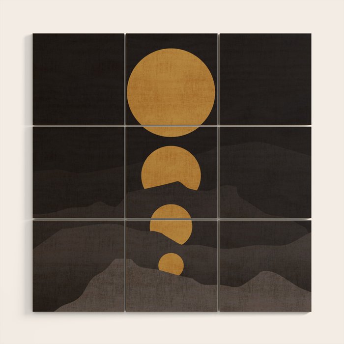 Rise of the golden moon Wood Wall Art Gallery Image 1