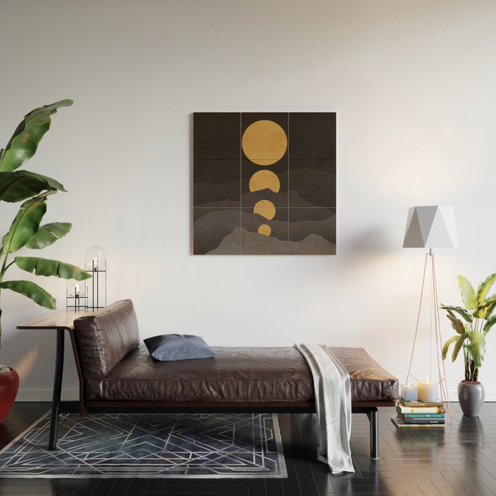Rise of the golden moon Wood Wall Art Gallery Image 2