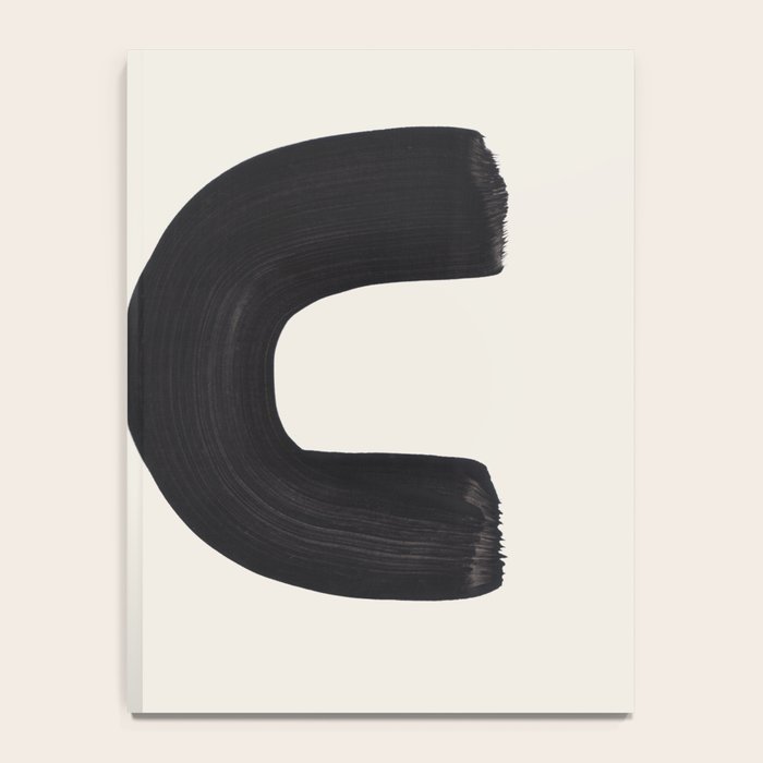 Mid Century Modern Minimalist Abstract Art Brush Strokes Black & White Ink Art Tribal Marking Notebook Gallery Image 4