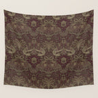 William Morris Peacock and Dragon Moss Wine Wall Tapestry Gallery Image 4
