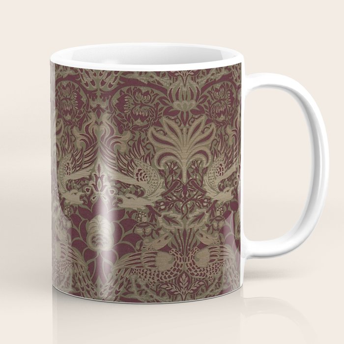 William Morris Peacock and Dragon Moss Wine Coffee Mug Gallery Image 1