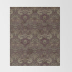 William Morris Peacock and Dragon Moss Wine Throw Blanket Gallery Image 2