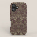 William Morris Peacock and Dragon Moss Wine iPhone Case Gallery Image 1