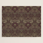 William Morris Peacock and Dragon Moss Wine Jigsaw Puzzle Gallery Image 1