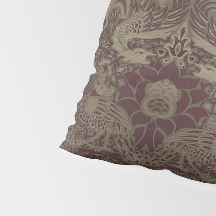 William Morris Peacock and Dragon Moss Wine Pillow Sham Gallery Image 4