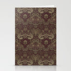 William Morris Peacock and Dragon Moss Wine Stationery Card Gallery Image 2
