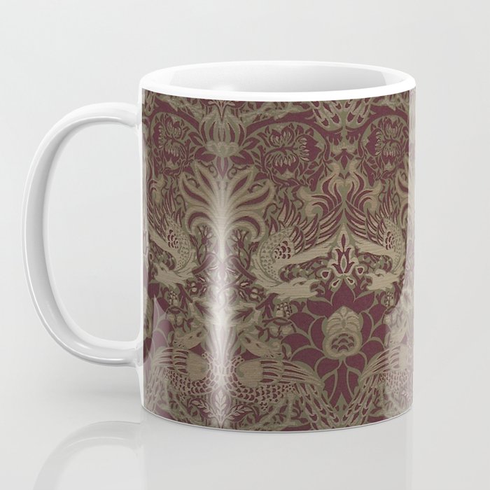 William Morris Peacock and Dragon Moss Wine Coffee Mug Gallery Image 3