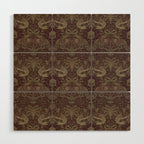 William Morris Peacock and Dragon Moss Wine Wood Wall Art Gallery Image 1