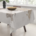 World map with cities in brown and light gray Tablecloth Gallery Image 3