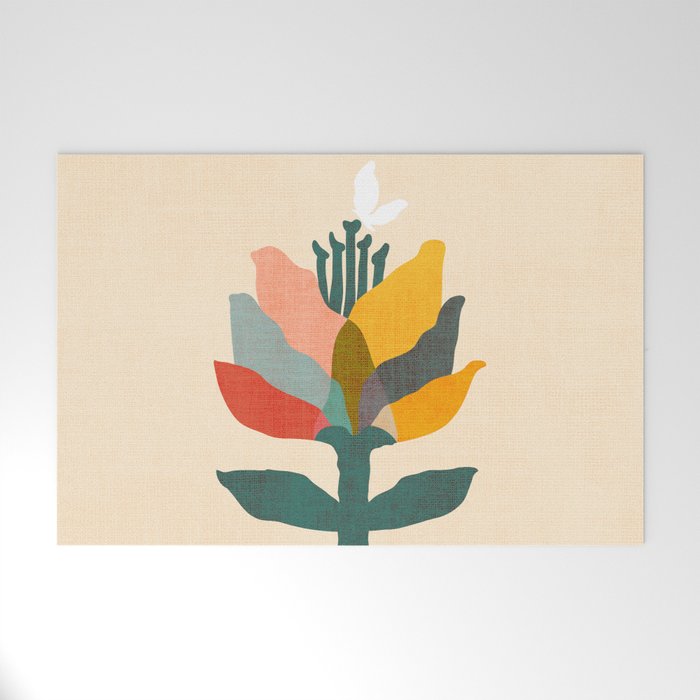 Flower and butterfly Welcome Mat Gallery Image 1