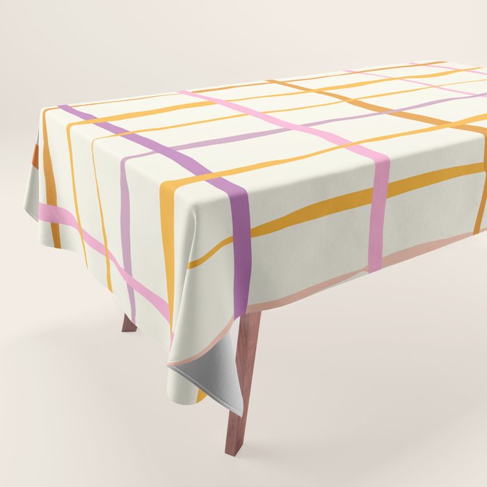 Summer lines orange Tablecloth Gallery Image 1
