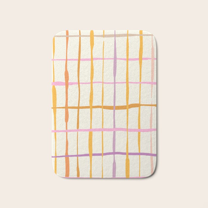 Summer lines orange Bath Mat Gallery Image 1