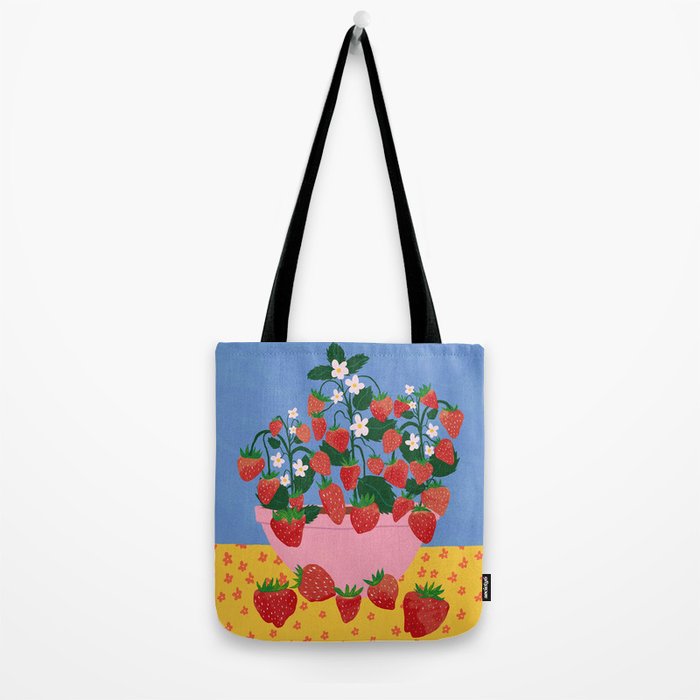 Potted Strawberries Tote Bag Gallery Image 2