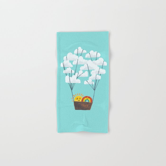 Hot cloud balloon - sun and rainbow Bath Towel Gallery Image 1