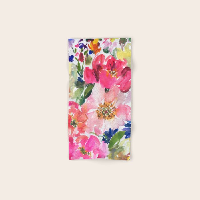 Cool Peonies Bath Towel