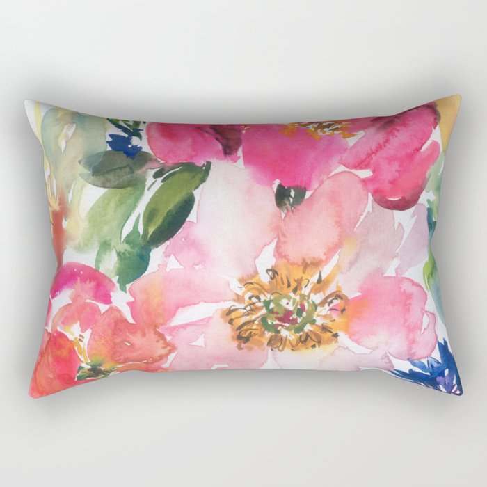 cool peonies Rectangular Pillow Gallery Image 2