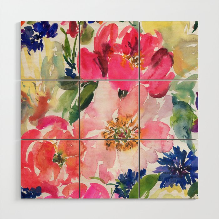 cool peonies Wood Wall Art