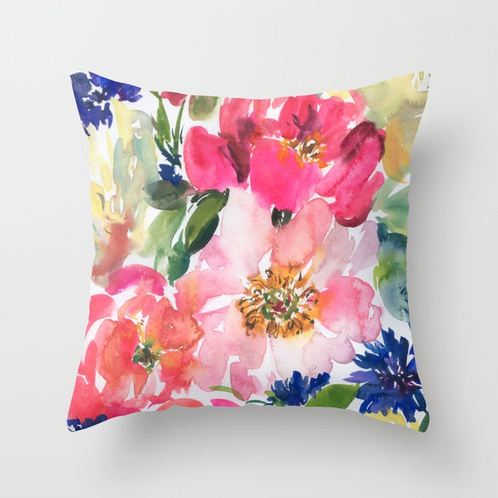cool peonies Throw Pillow Gallery Image 6