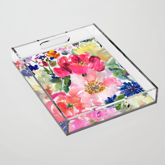 cool peonies Acrylic Tray Gallery Image 1