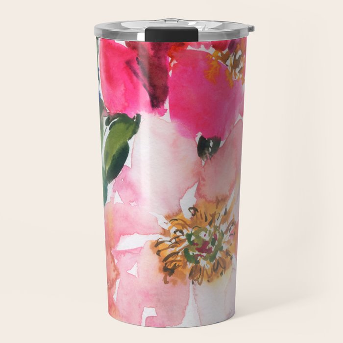 cool peonies Travel Mug Gallery Image 1