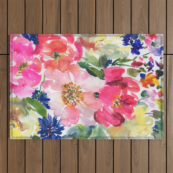 cool peonies Outdoor Rug Gallery Image 1