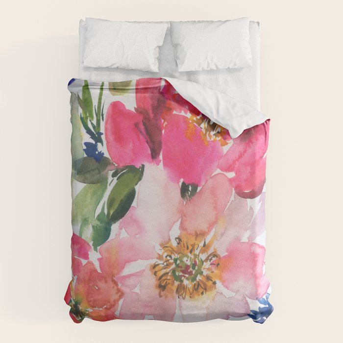 Cool Peonies Duvet Cover