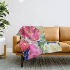cool peonies Throw Blanket Gallery Image 1