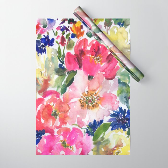 cool peonies Wrapping Paper Gallery Image 1