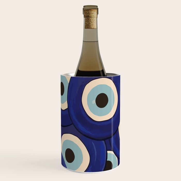 Watercolor Evil Eye Wine Chiller Gallery Image 1