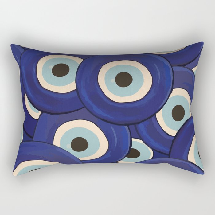 Watercolor Evil Eye Rectangular Pillow Gallery Image 2