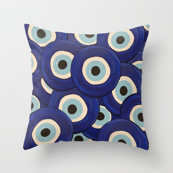 Watercolor Evil Eye Throw Pillow Gallery Image 6