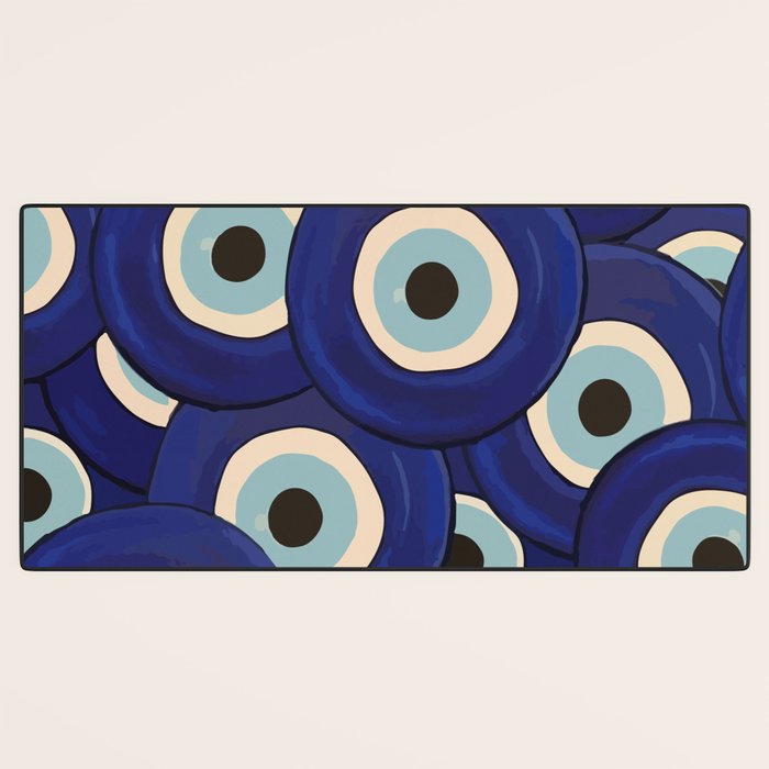 Watercolor Evil Eye Desk Mat Gallery Image 3