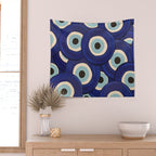 Watercolor Evil Eye Wall Tapestry Gallery Image 2