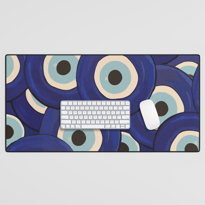 Watercolor Evil Eye Desk Mat Gallery Image 1