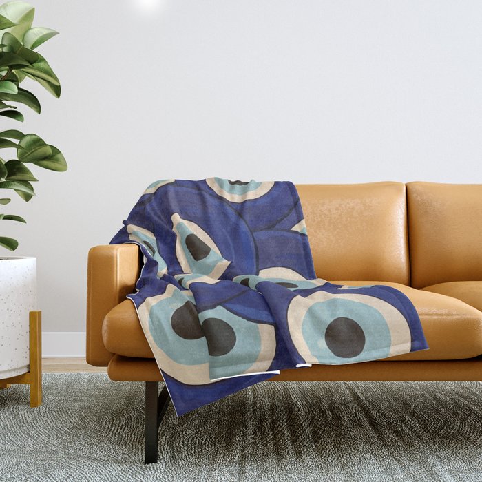 Watercolor Evil Eye Throw Blanket Gallery Image 1