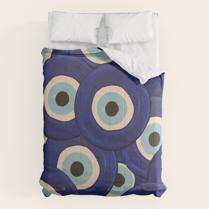 Watercolor Evil Eye Comforter Gallery Image 1