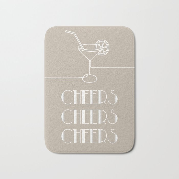 Cheers Cocktail (Beige) Bath Mat Gallery Image 1