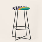 Checkered pattern grid / Vintage 80s / Retro 90s Stool Gallery Image 1