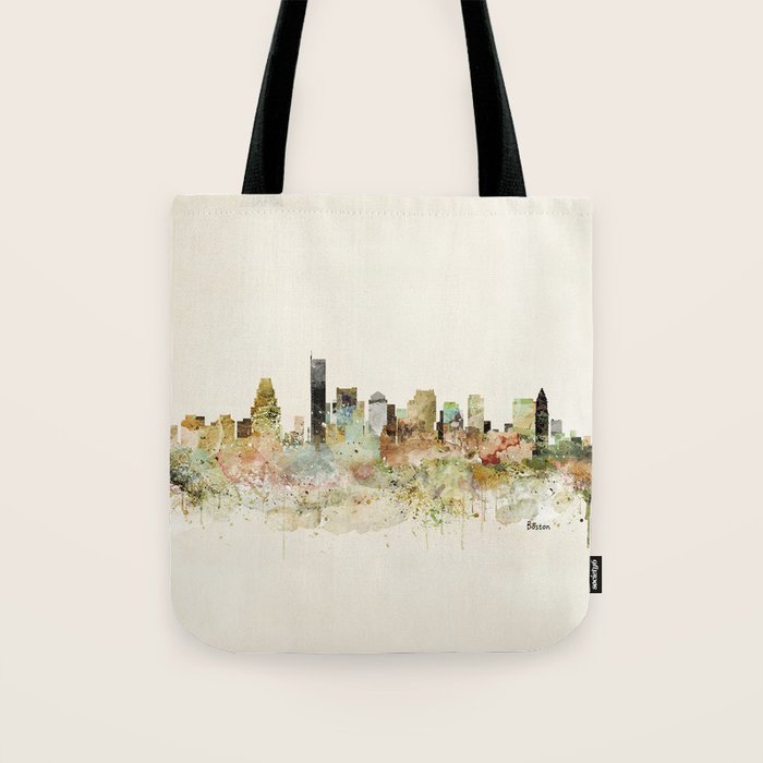 Boston Massachusetts skyline Tote Bag Gallery Image 1