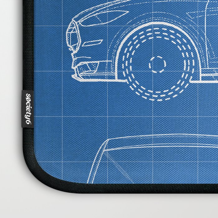 Tesla Model S Patent - Tesla Art - Blueprint Laptop Sleeve Gallery Image 3