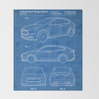 Tesla Model S Patent - Tesla Art - Blueprint Throw Blanket Gallery Image 2